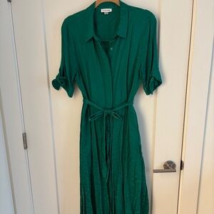 Calvin Klein Green Print Maxi Dress Size 12